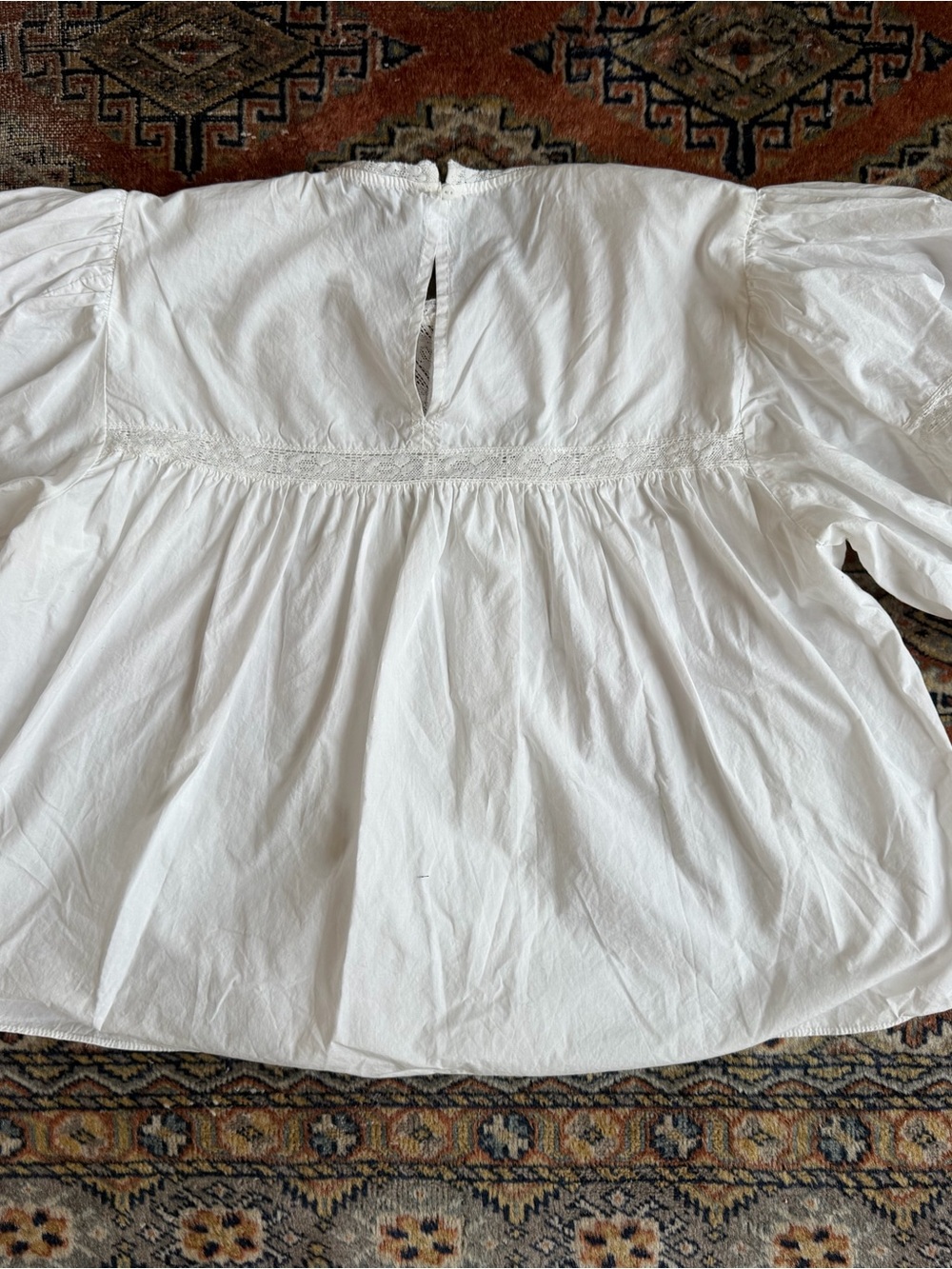Zara White Lace-Trim Blouse - Picture 6 of 8